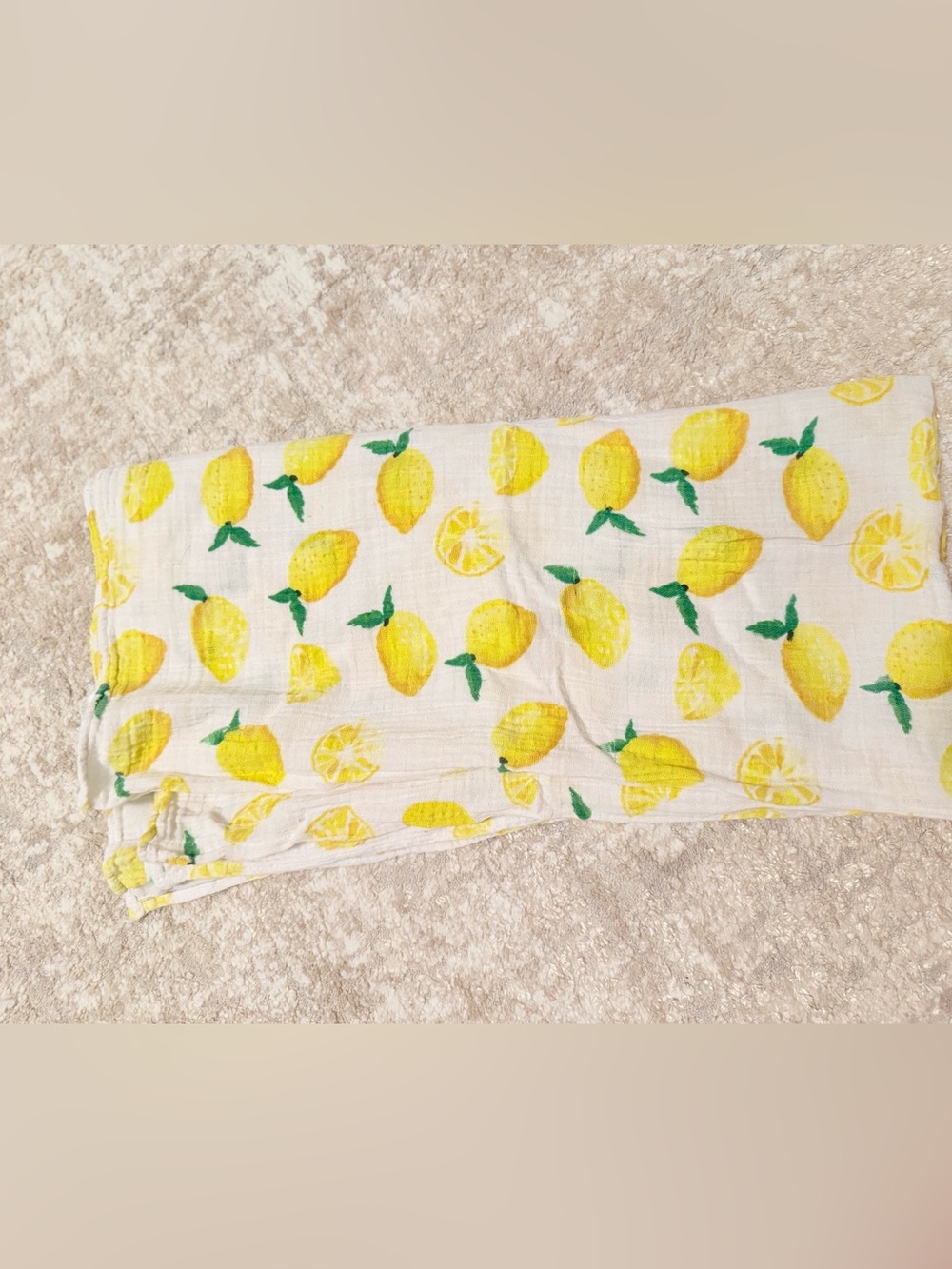 Yellow Lemon Print Kids Muslin Swaddle Blanket